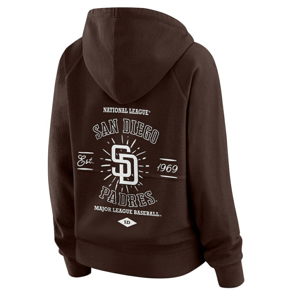 Brown San Diego Padres WEAR by Erin Andrews Women's Vintage Full-Zip Raglan Hoodie