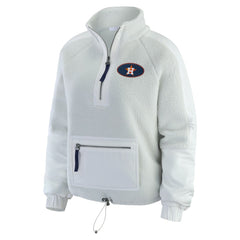 Gray Houston Astros WEAR by Erin Andrews Women's Polar Fleece Quarter-Zip Jacket