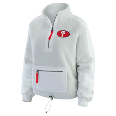 Gray Philadelphia Phillies WEAR by Erin Andrews Women's Polar Fleece Quarter-Zip Jacket