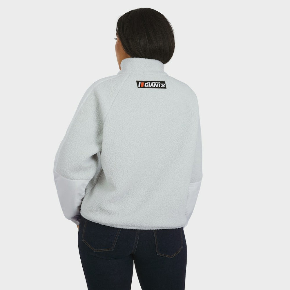 Gray San Francisco Giants WEAR by Erin Andrews Women's Polar Fleece Quarter-Zip Jacket