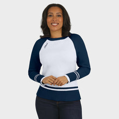 White Houston Astros WEAR by Erin Andrews Women's Colorblock Raglan Sweater