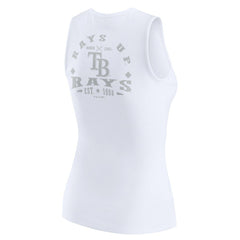 White Tampa Bay Rays WEAR by Erin Andrews Women's Rib-Knit Henley Tank Top