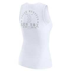 White Boston Red Sox WEAR by Erin Andrews Women's Rib-Knit Henley Tank Top