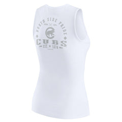 White Chicago Cubs WEAR by Erin Andrews Women's Rib-Knit Henley Tank Top