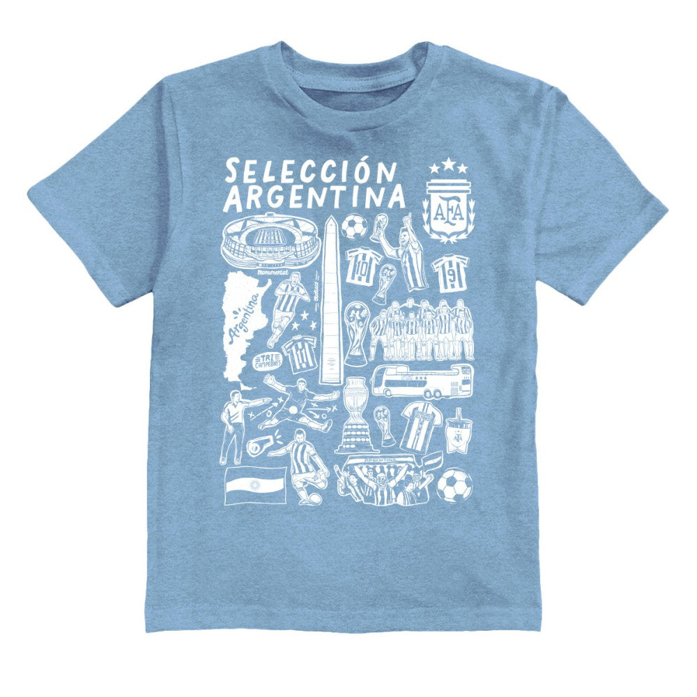 Argentina National Team Vive La Fete Youth Impressions Artwork T-Shirt