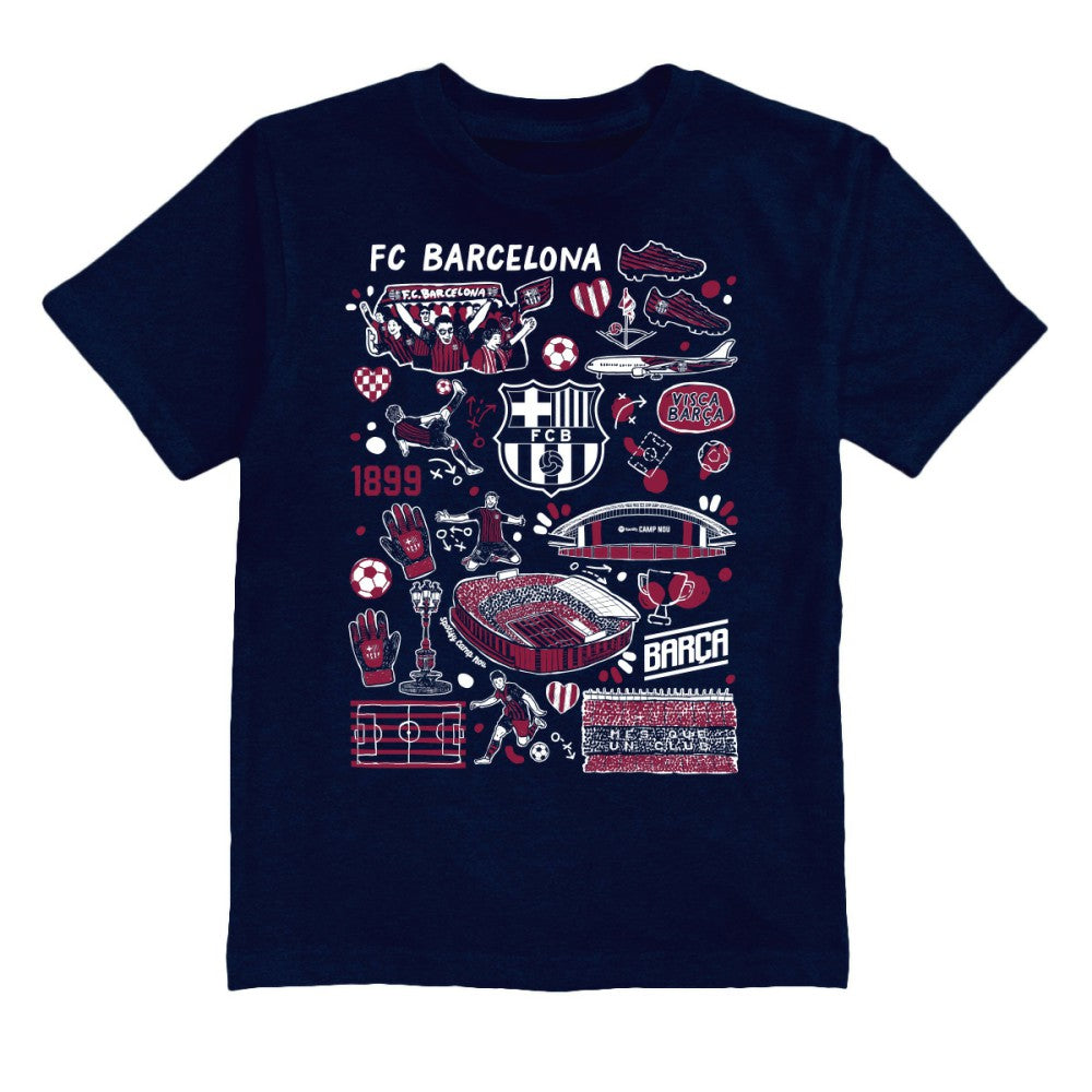 Barcelona Vive La Fete Youth Impressions Artwork T-Shirt