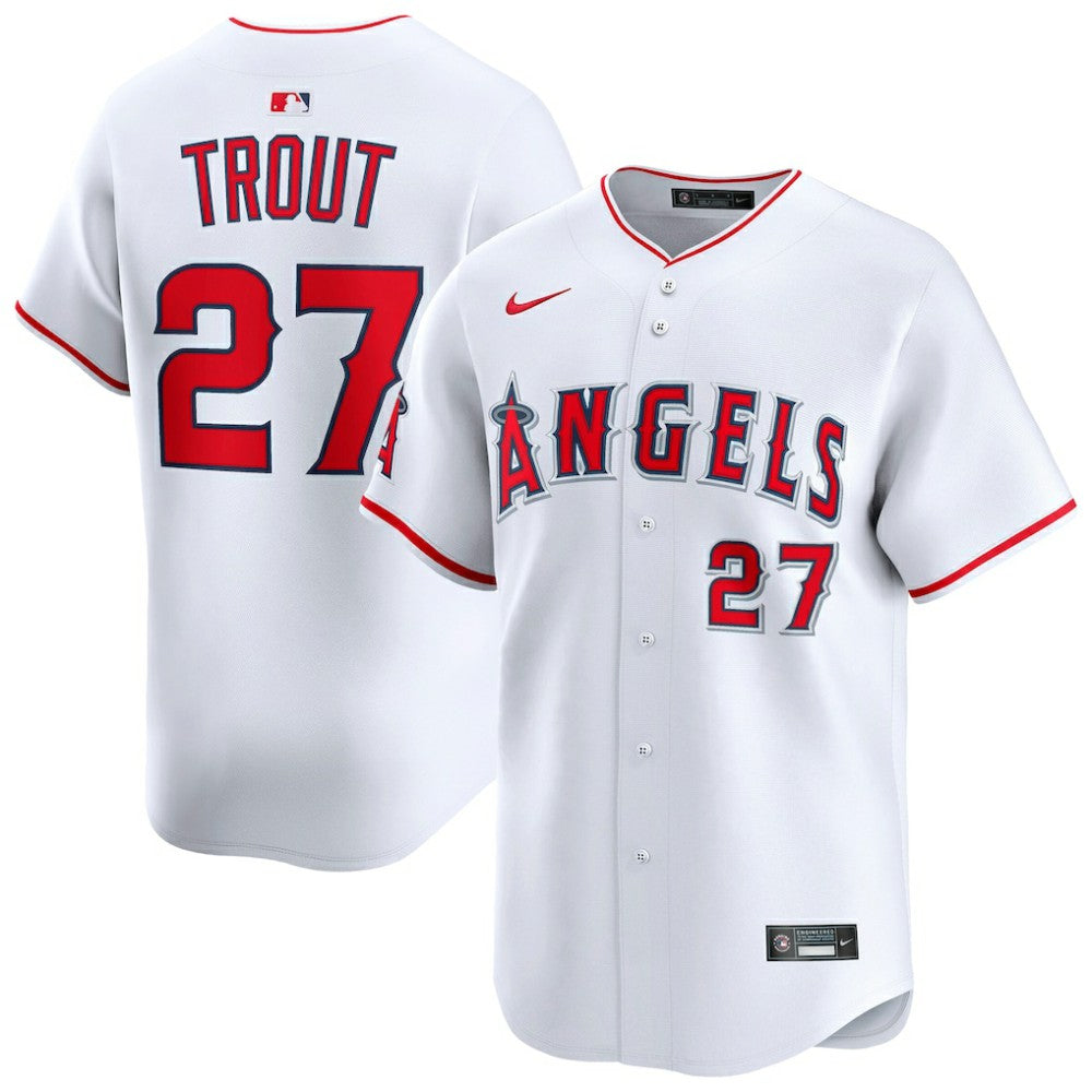 White Mike Trout Los Angeles Angels Nike Home Limited Player Jersey