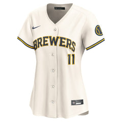 Cream Jackson Chourio Milwaukee Brewers Nike Women's Home Limited Player Jersey