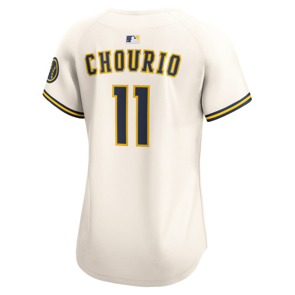 Cream Jackson Chourio Milwaukee Brewers Nike Women's Home Limited Player Jersey