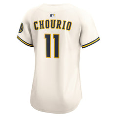 Cream Jackson Chourio Milwaukee Brewers Nike Women's Home Limited Player Jersey