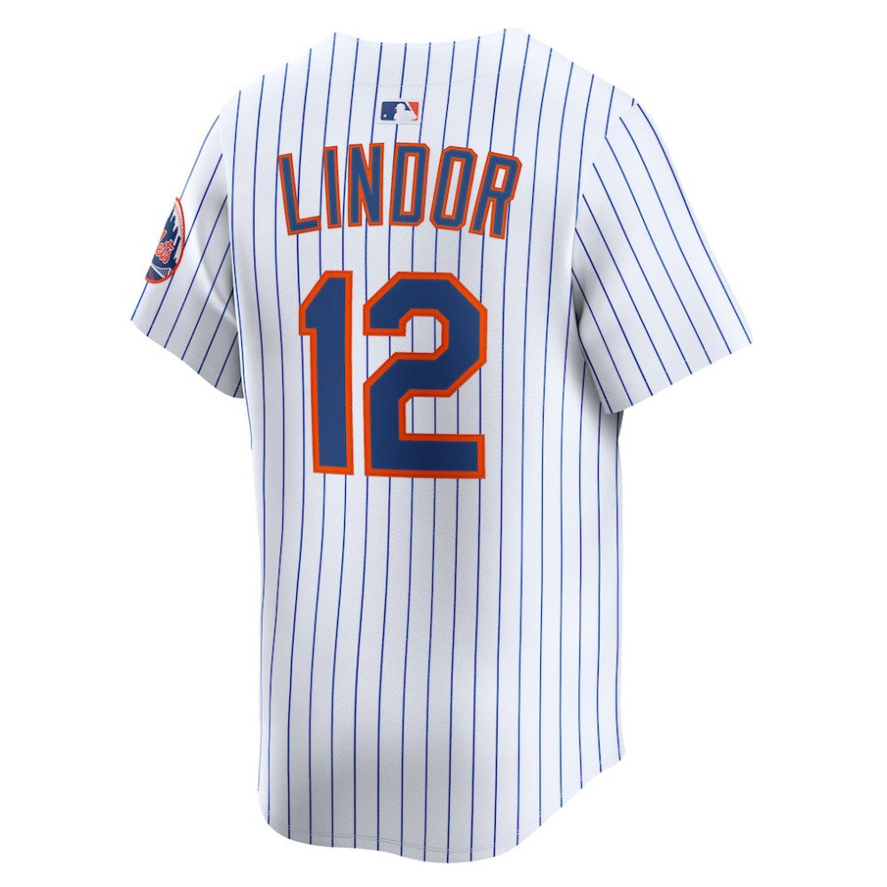White Francisco Lindor New York Mets Nike Home Limited Jersey