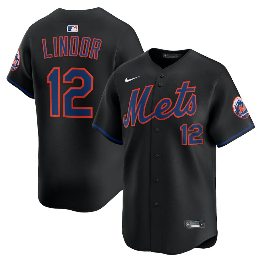 Black Francisco Lindor New York Mets Nike Alternate Limited Jersey