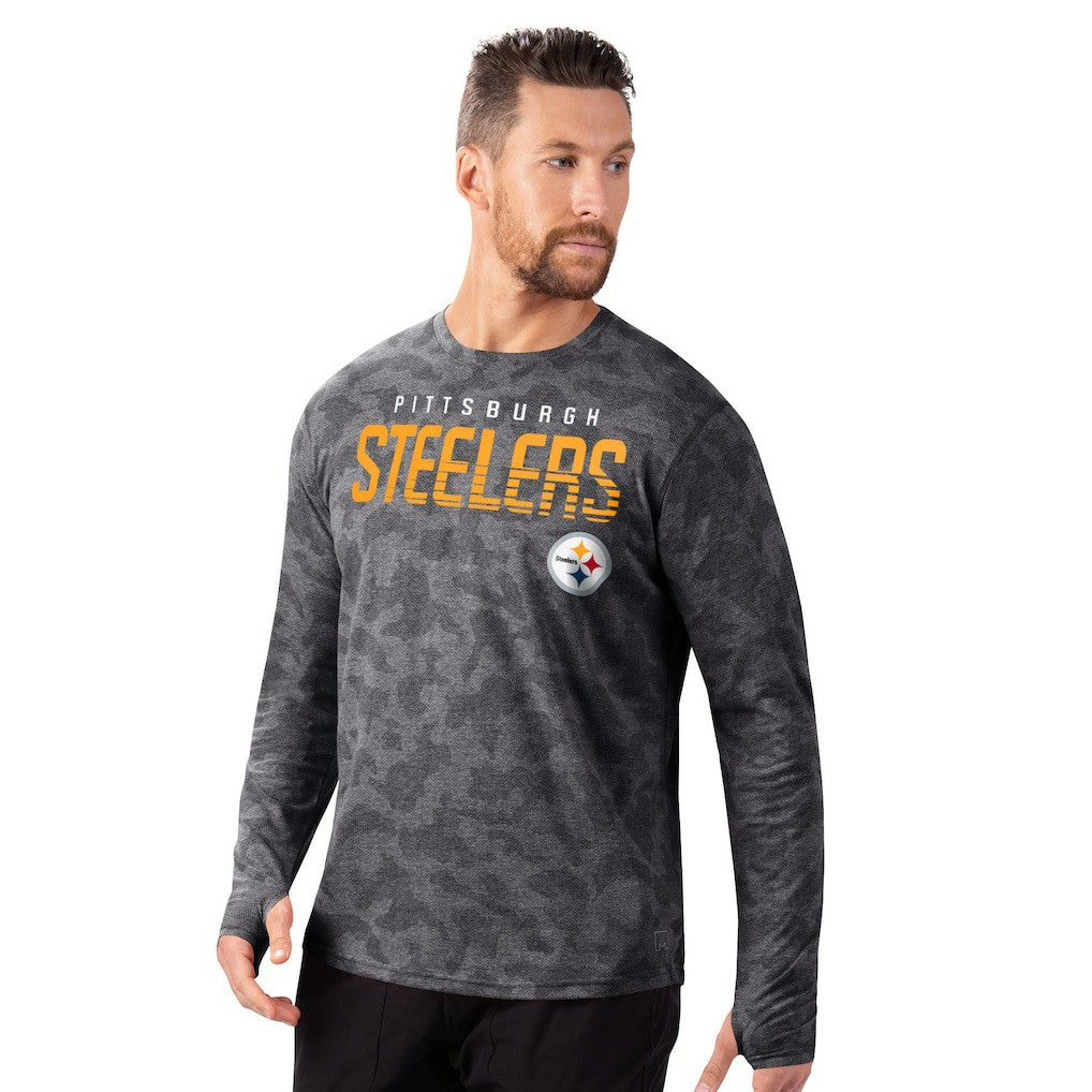 MSX by Michael Strahan Performance Camo Long Sleeve T-Shirt - Pittsburgh Steelers T-shirts