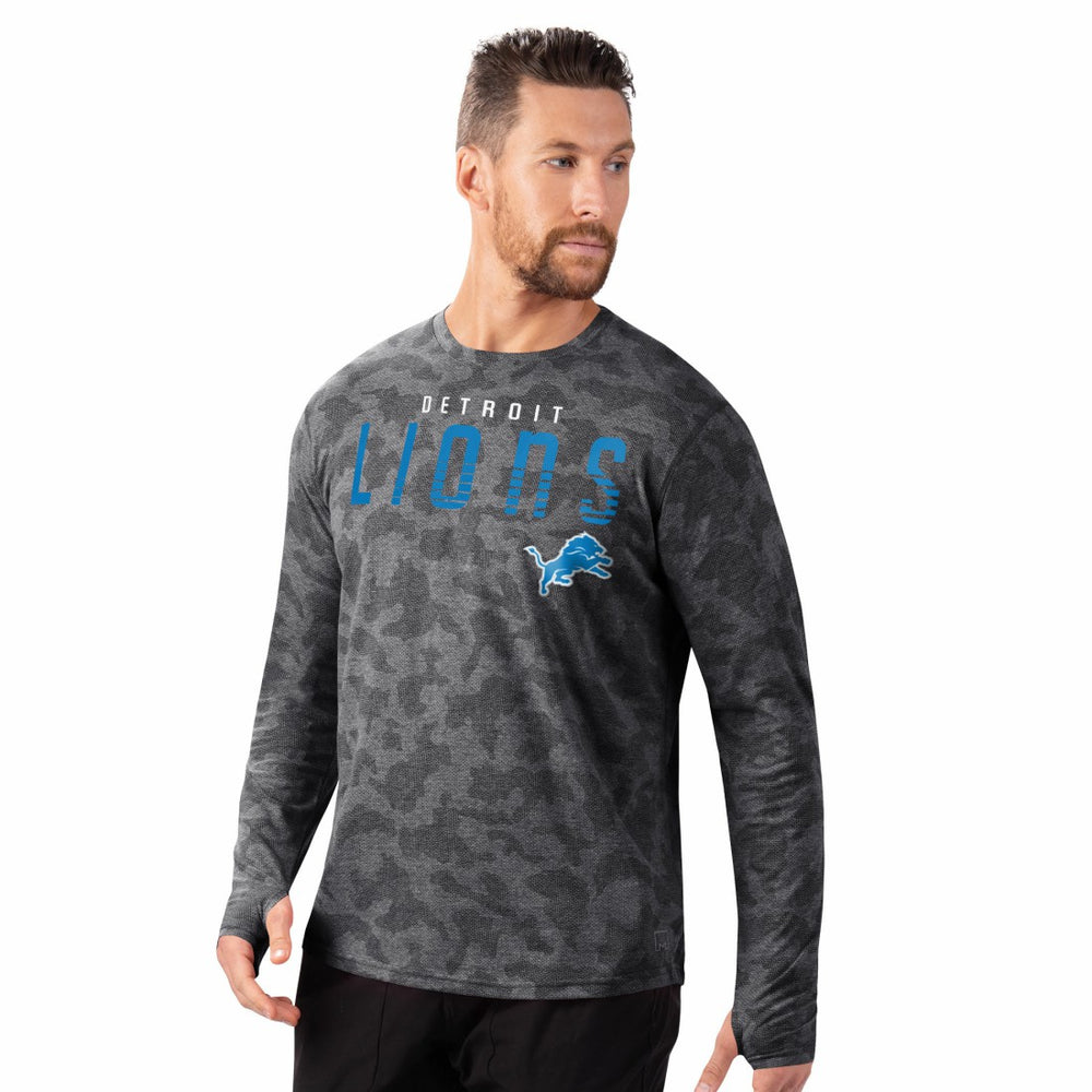 MSX by Michael Strahan Performance Camo Long Sleeve T-Shirt - Detroit Lions T-shirts