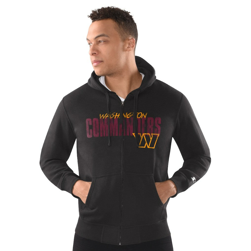 Starter Distressed Classic Full-Zip Hoodie - Washington Commanders Hoodies