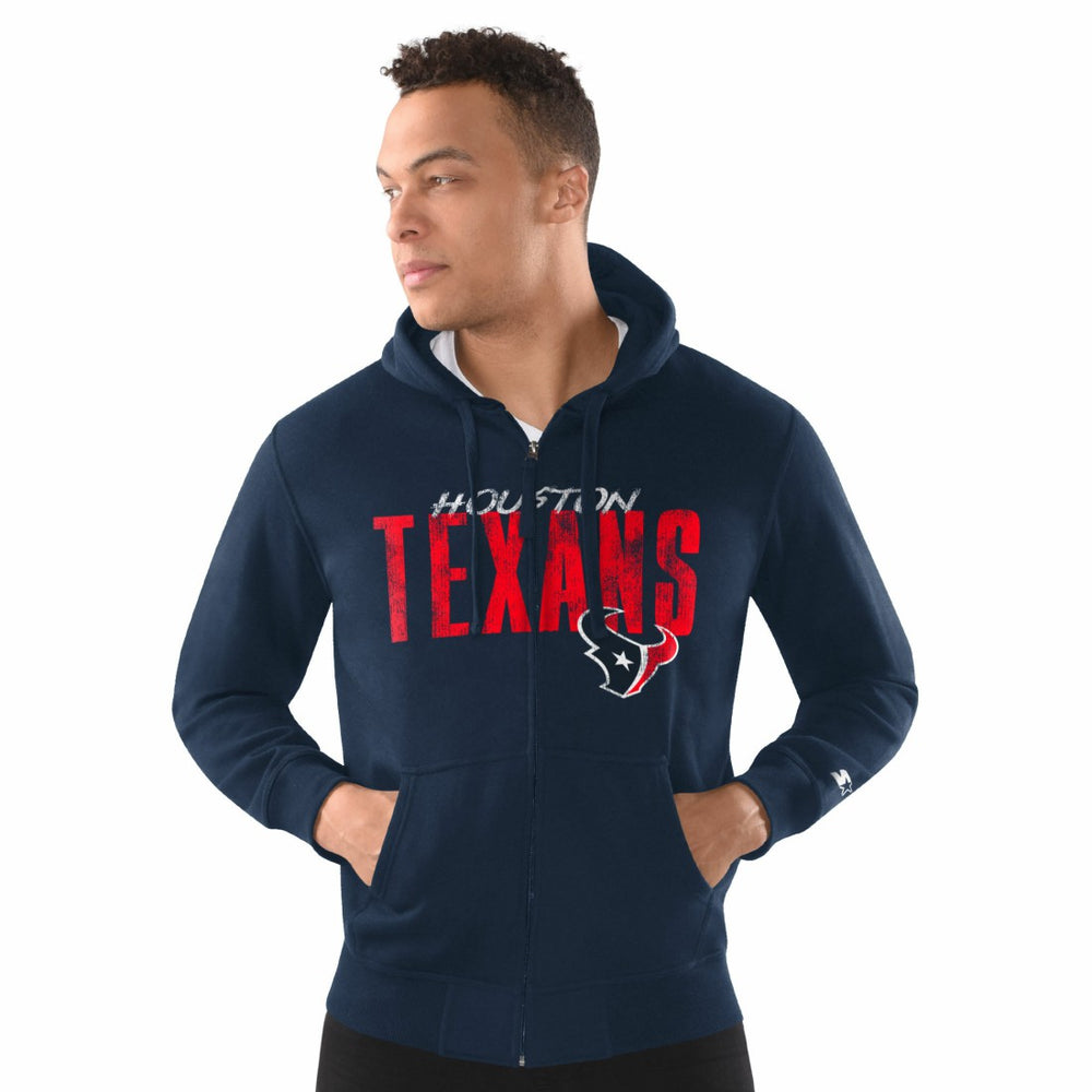 Starter Distressed Classic Full-Zip Hoodie - Houston Texans Hoodies