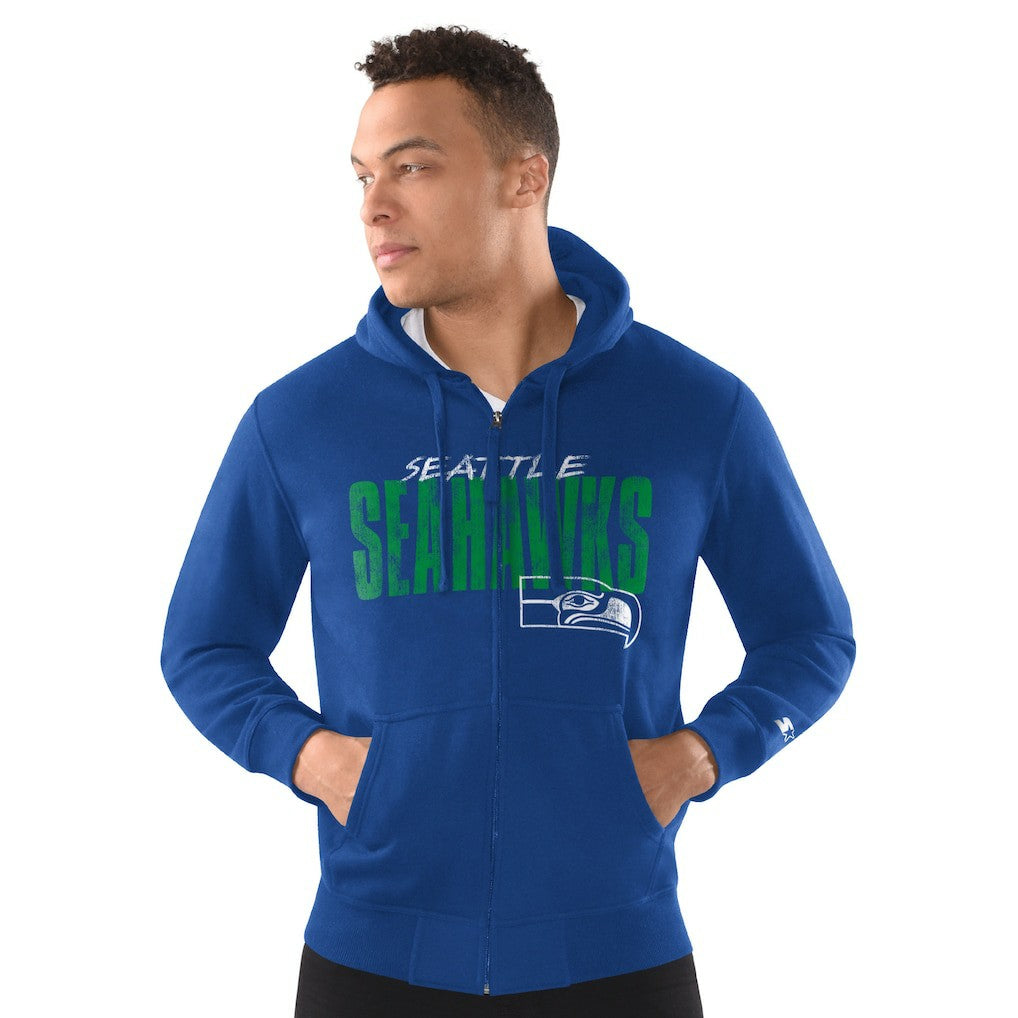 Starter Distressed Classic Full-Zip Hoodie - Seattle Seahawks Hoodies