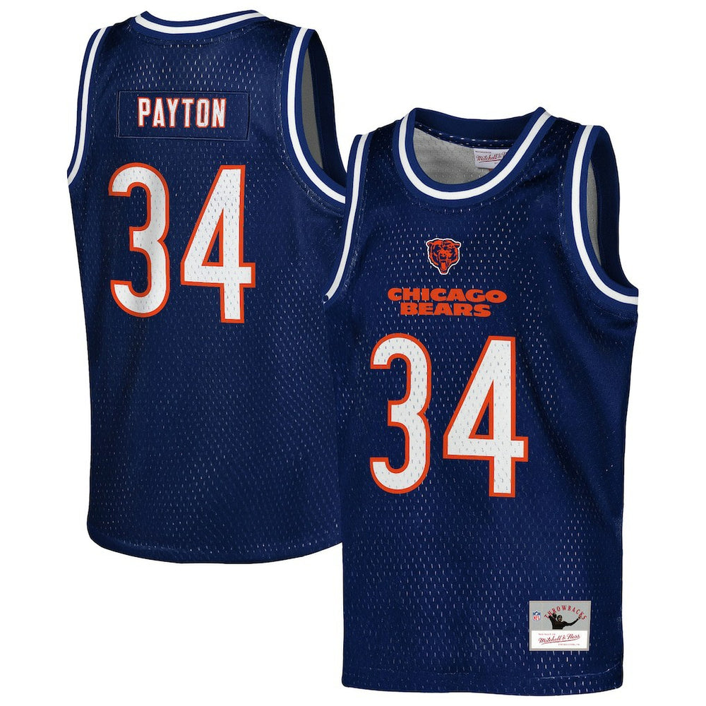 Walter Payton  Youth Retired Player NFL Basketball Fashion Jersey - Chicago Bears Jerseys