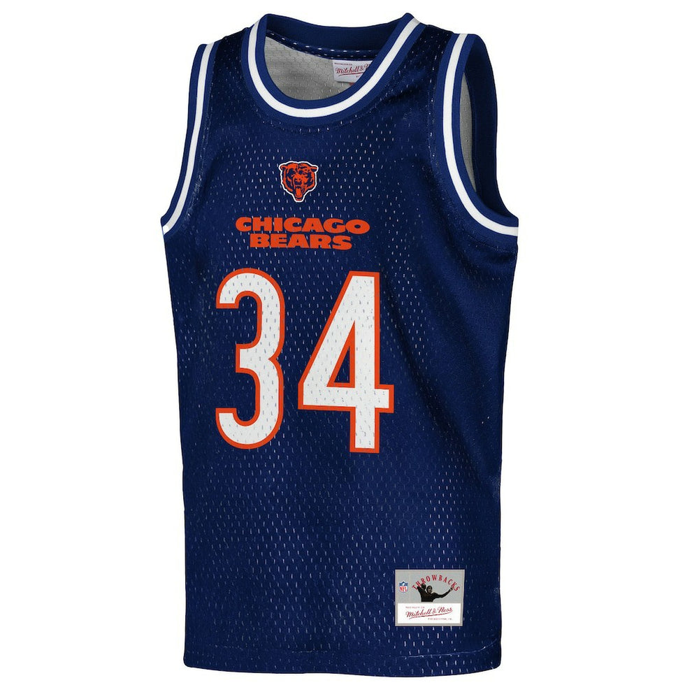 Walter Payton  Youth Retired Player NFL Basketball Fashion Jersey - Chicago Bears Jerseys