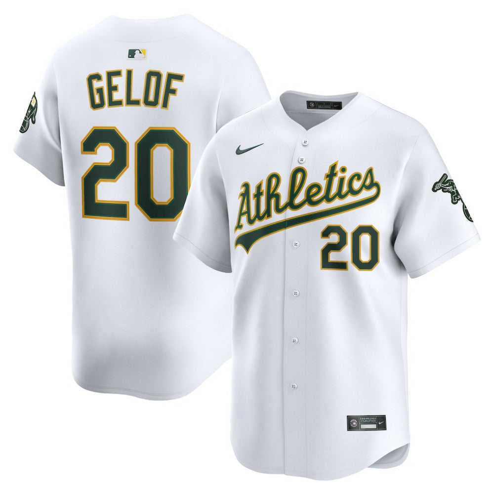 White Zack Gelof Athletics Nike Home Limited Player Jersey