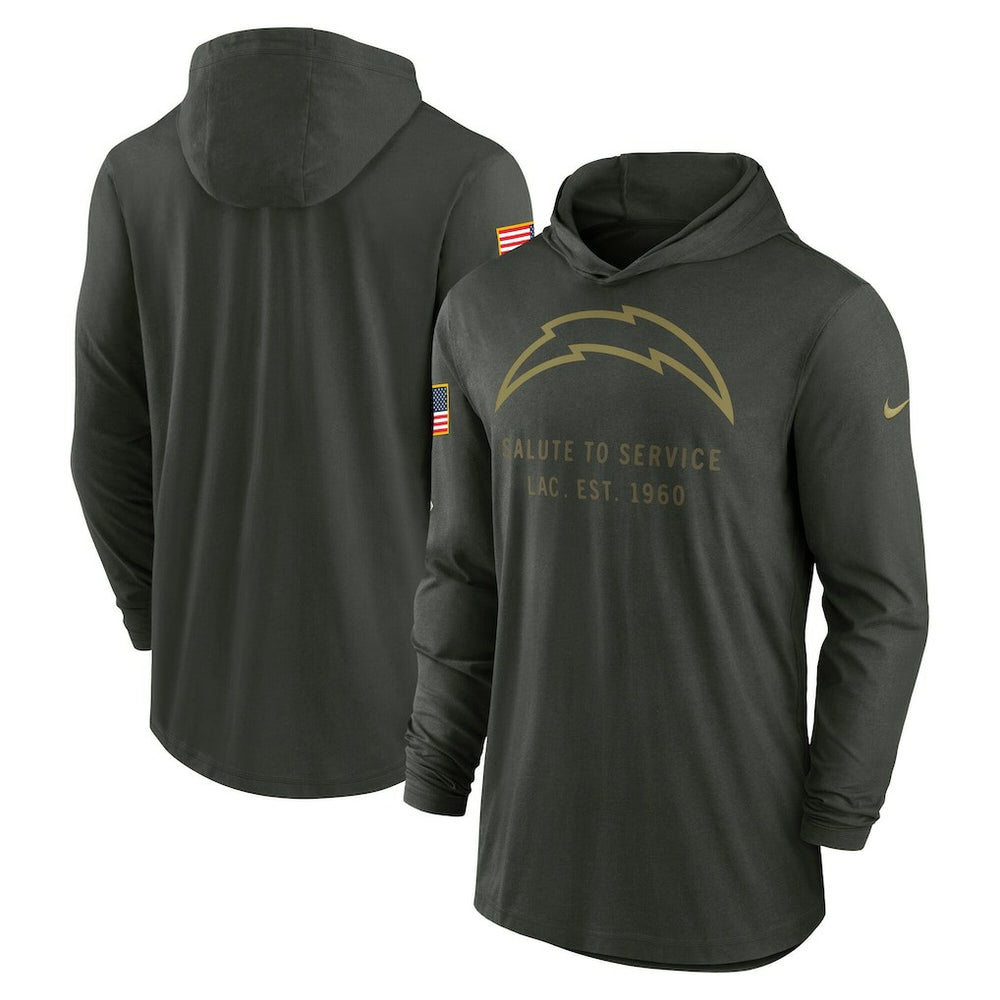 2025 Salute to Service Sideline Dri-FIT Lightweight Hooded Pullover - Los Angeles Chargers Pullover