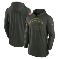 2025 Salute to Service Sideline Dri-FIT Lightweight Hooded Pullover - Los Angeles Chargers Pullover
