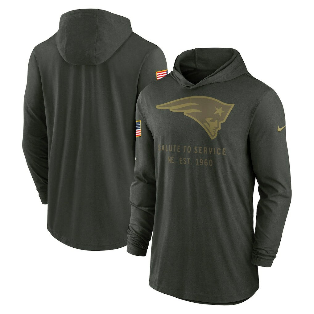 2025 Salute to Service Sideline Dri-FIT Lightweight Hooded Pullover - New England Patriots Pullover