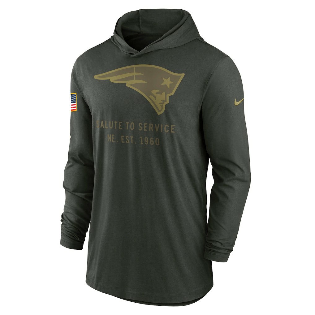 2025 Salute to Service Sideline Dri-FIT Lightweight Hooded Pullover - New England Patriots Pullover