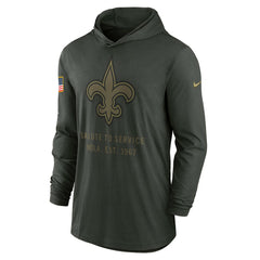 2025 Salute to Service Sideline Dri-FIT Lightweight Hooded Pullover - New Orleans Saints Pullover