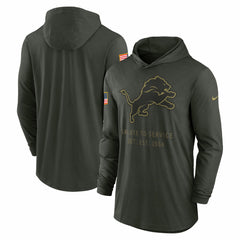 2025 Salute to Service Sideline Dri-FIT Lightweight Hooded Pullover - Detroit Lions Pullover