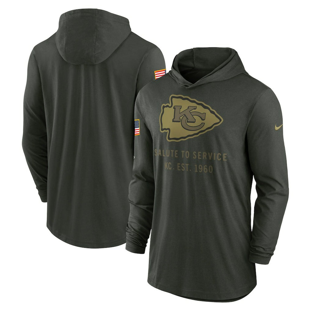 2025 Salute to Service Sideline Dri-FIT Lightweight Hooded Pullover - Kansas City Chiefs Pullover