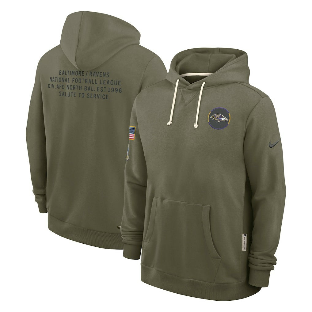 2025 Salute to Service Sideline Standard Issue Dri-FIT Hoodie - Baltimore Ravens Hoodies