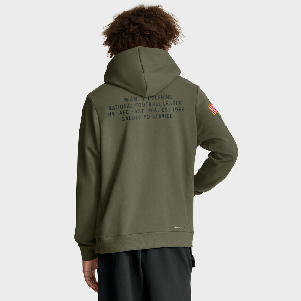 2025 Salute to Service Sideline Standard Issue Dri-FIT Hoodie - Miami Dolphins Hoodies