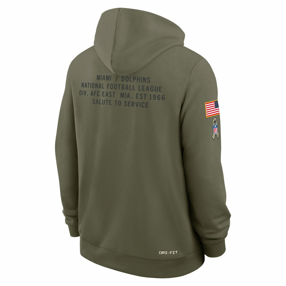 2025 Salute to Service Sideline Standard Issue Dri-FIT Hoodie - Miami Dolphins Hoodies