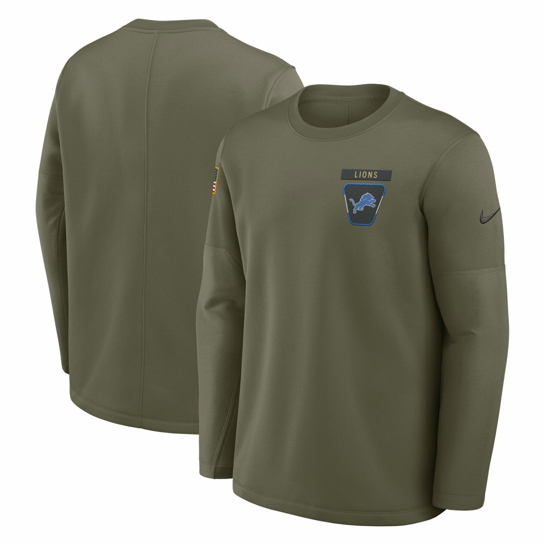 2025 Salute to Service Sideline Coaches Therma-FIT Long Sleeve Shirt - Detroit Lions