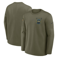 2025 Salute to Service Sideline Coaches Therma-FIT Long Sleeve Shirt - Los Angeles Chargers