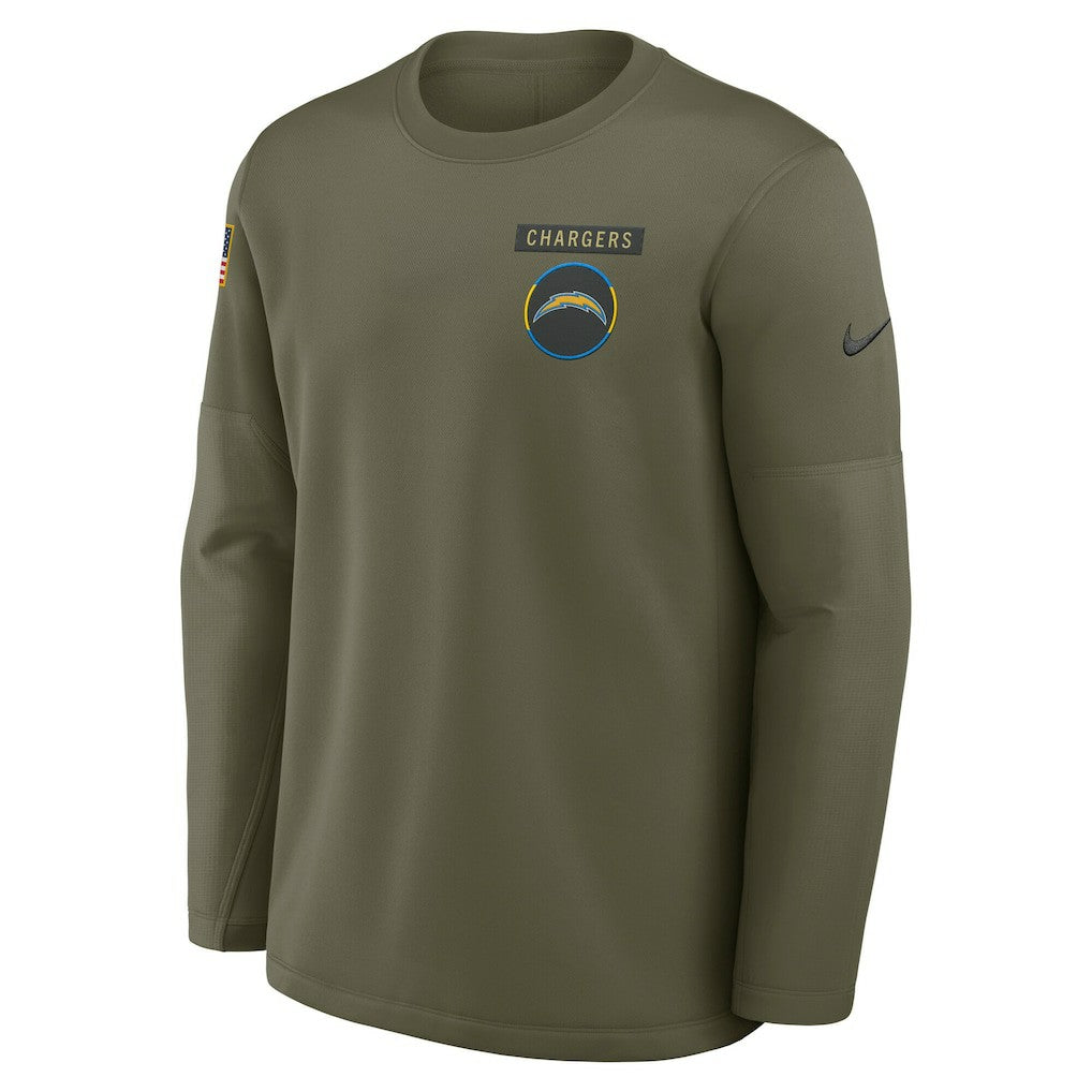 2025 Salute to Service Sideline Coaches Therma-FIT Long Sleeve Shirt - Los Angeles Chargers