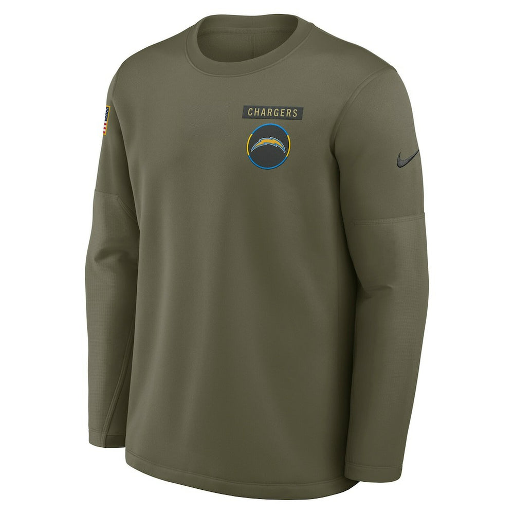 2025 Salute to Service Sideline Coaches Therma-FIT Long Sleeve Shirt - Los Angeles Chargers