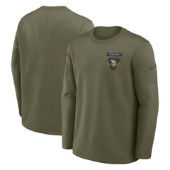 2025 Salute to Service Sideline Coaches Therma-FIT Long Sleeve Shirt - Minnesota Vikings