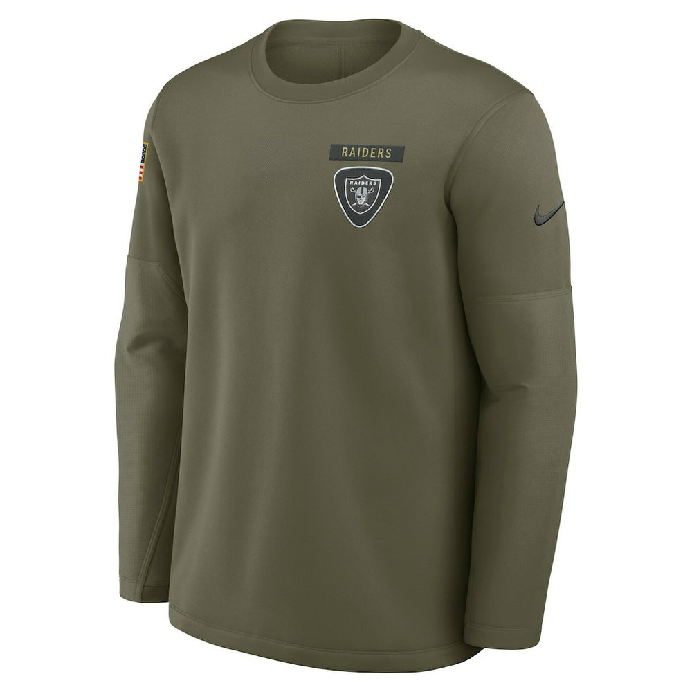 2025 Salute to Service Sideline Coaches Therma-FIT Long Sleeve Shirt - Las Vegas Raiders