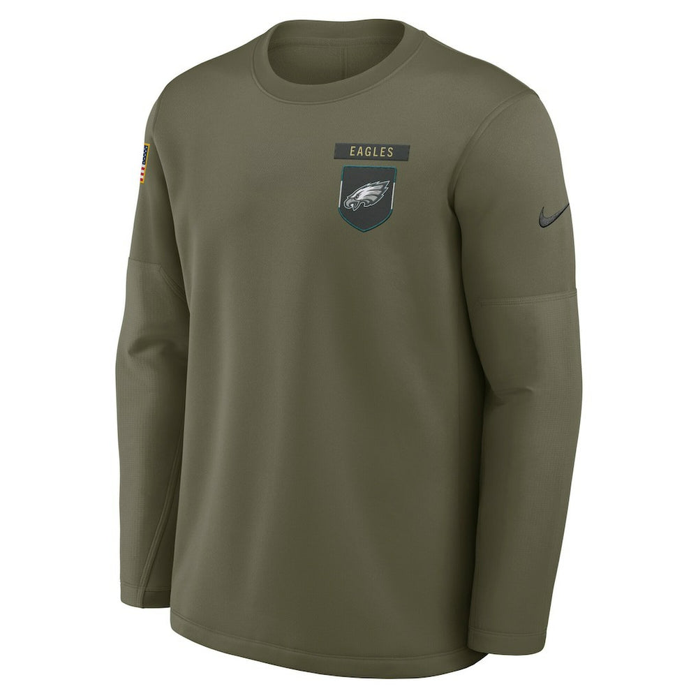 2025 Salute to Service Sideline Coaches Therma-FIT Long Sleeve Shirt - Philadelphia Eagles