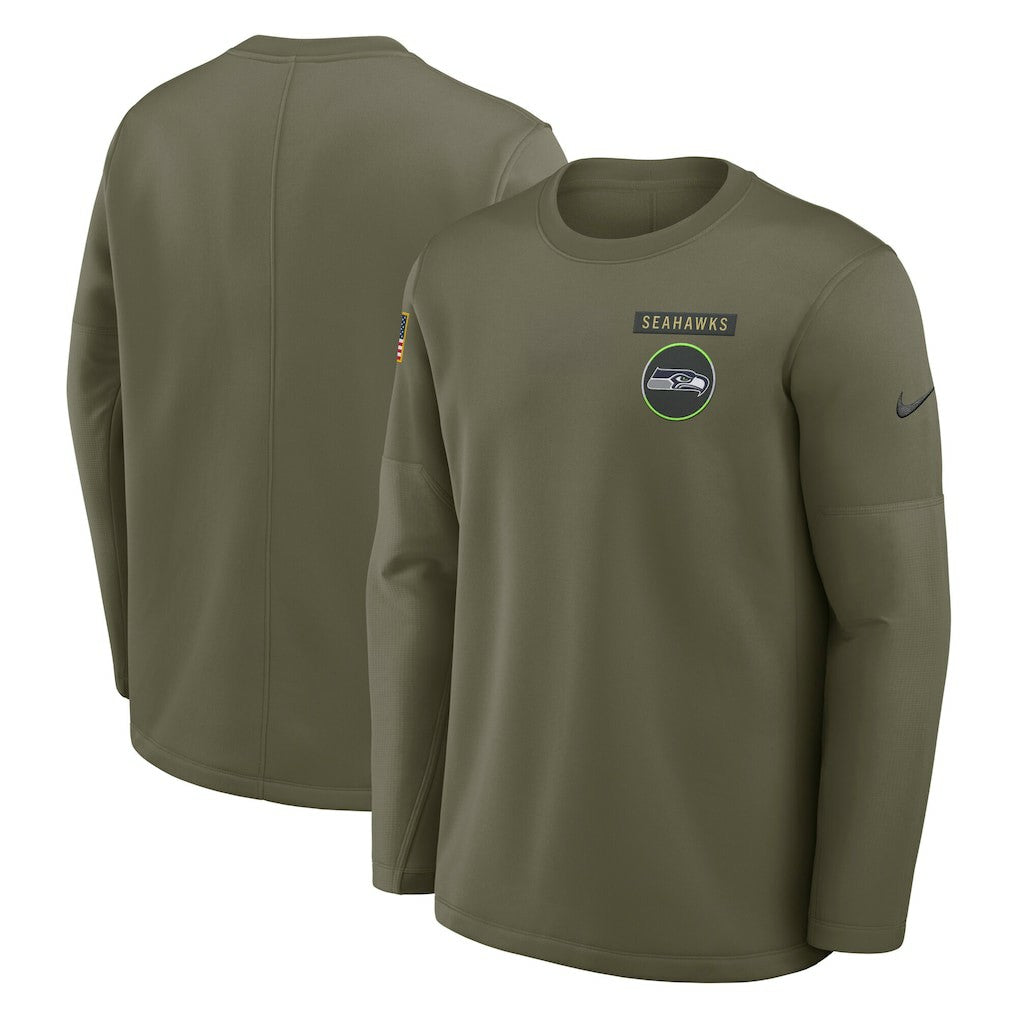2025 Salute to Service Sideline Coaches Therma-FIT Long Sleeve Shirt - Seattle Seahawks