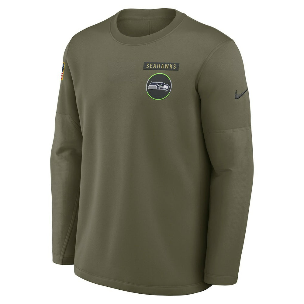 2025 Salute to Service Sideline Coaches Therma-FIT Long Sleeve Shirt - Seattle Seahawks