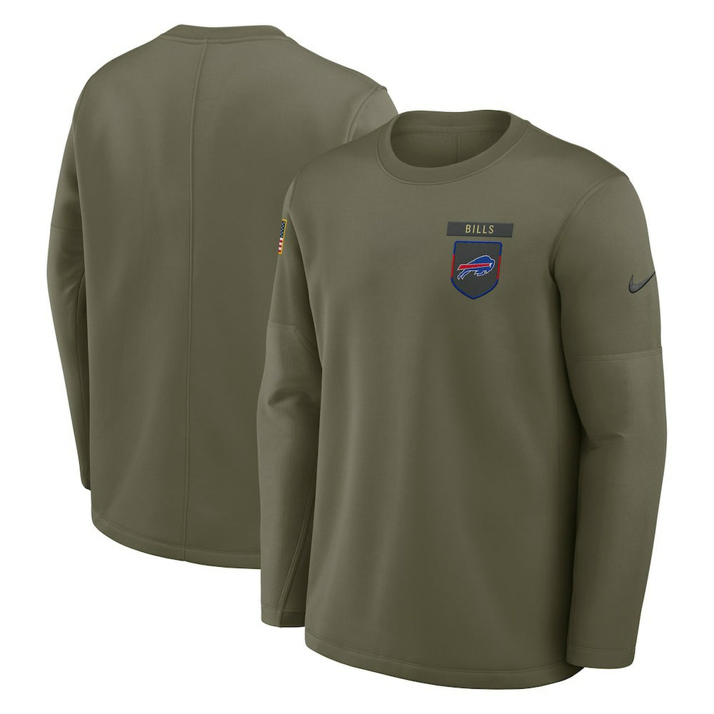 2025 Salute to Service Sideline Coaches Therma-FIT Long Sleeve Shirt - Buffalo Bills