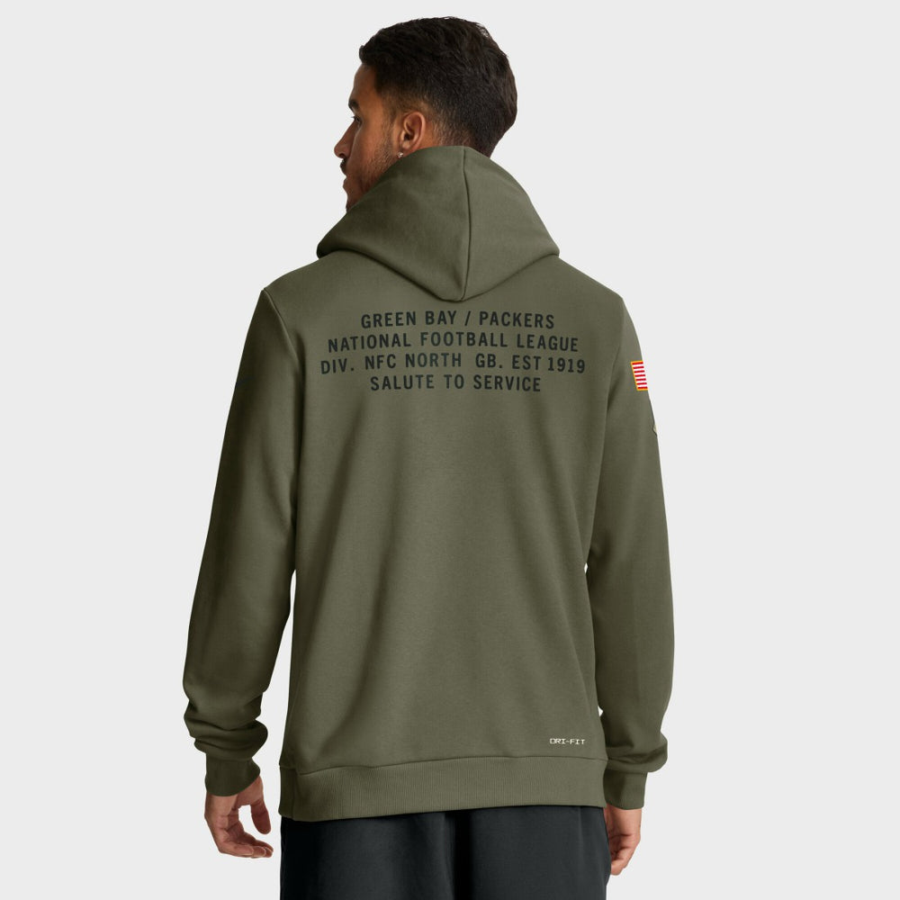 Big & Tall 2025 Salute to Service Sideline Dominant Force Dri-FIT Hoodie - Green Bay Packers Hoodies