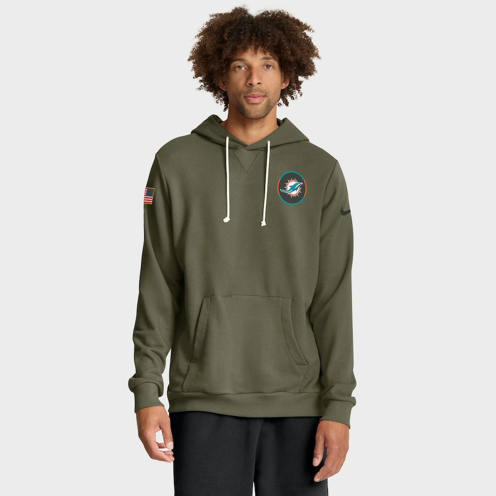 Big & Tall 2025 Salute to Service Sideline Dominant Force Dri-FIT Hoodie - Miami Dolphins Hoodies