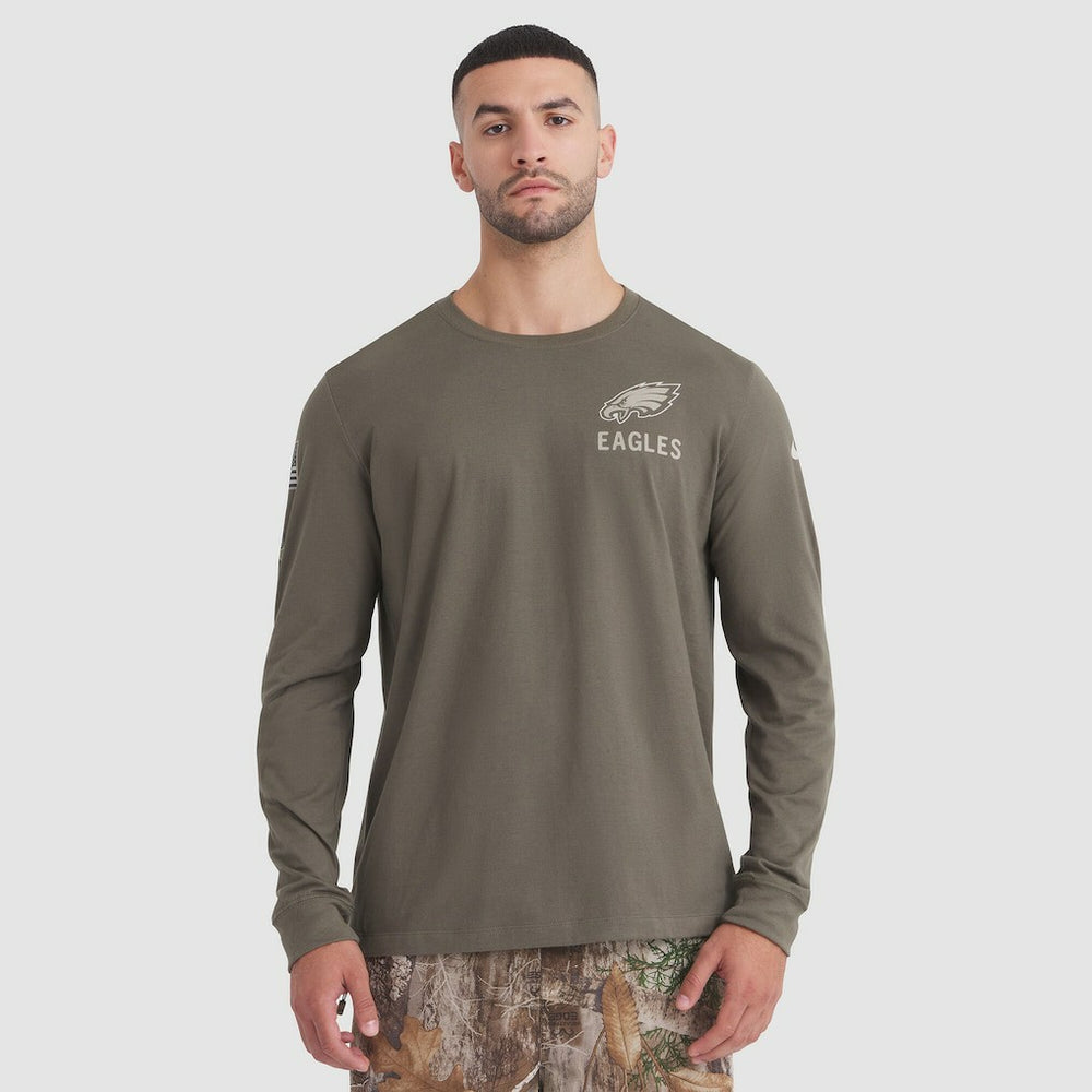 2025 Salute to Service Sideline Long Sleeve T-Shirt - Philadelphia Eagles T-shirts