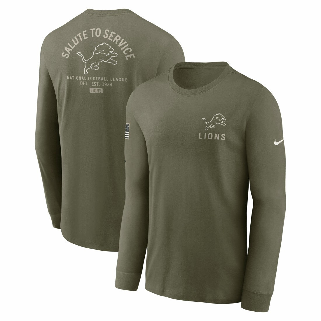 2025 Salute to Service Sideline Long Sleeve T-Shirt - Detroit Lions T-shirts