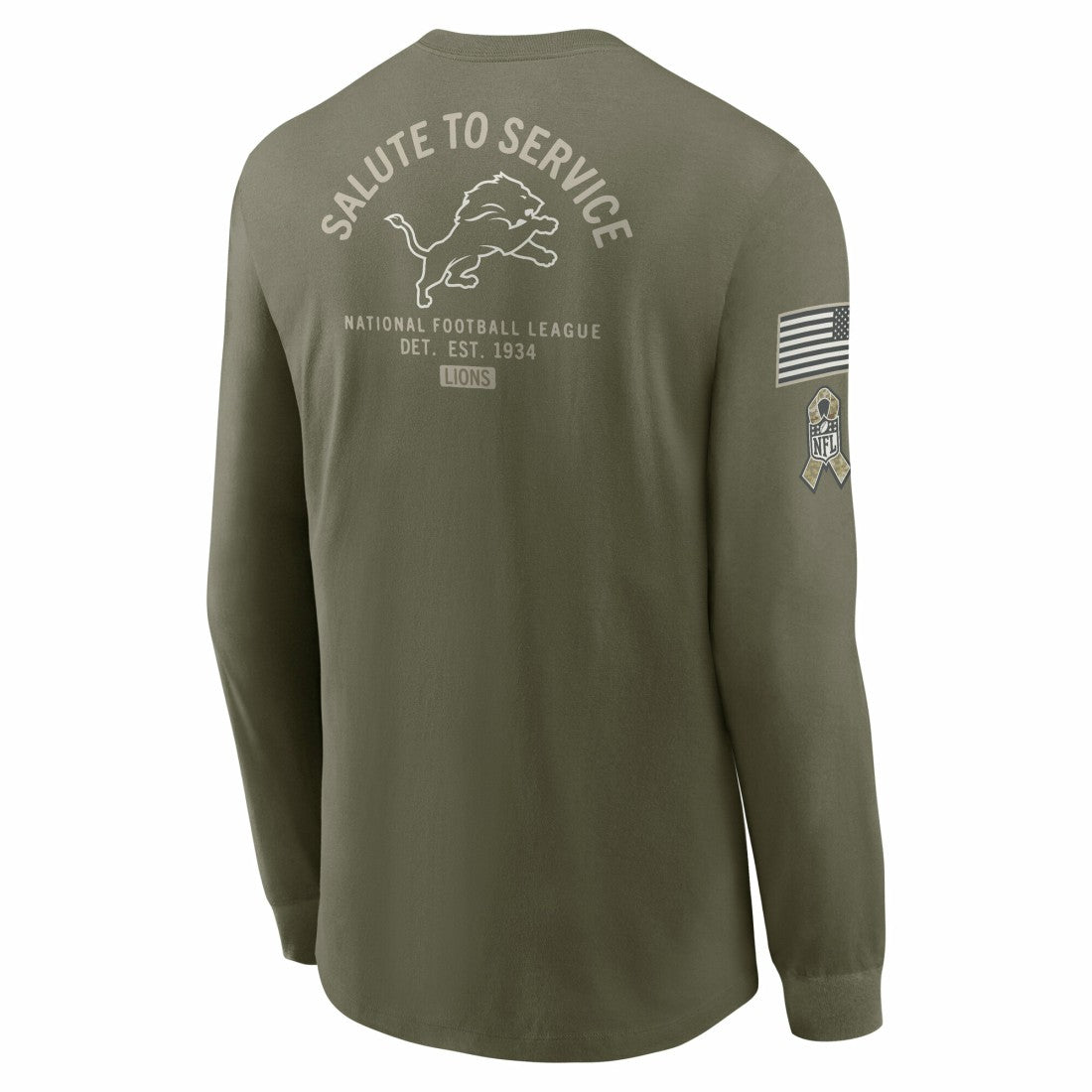 2025 Salute to Service Sideline Long Sleeve T-Shirt - Detroit Lions T-shirts