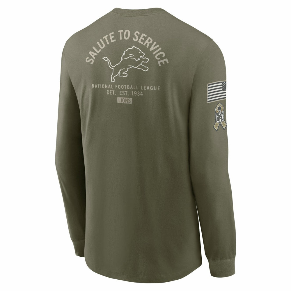 2025 Salute to Service Sideline Long Sleeve T-Shirt - Detroit Lions T-shirts
